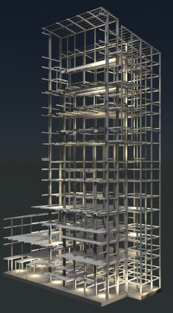 3d-render-steel-structural-frame-building 3d-render-steel-structural-frame-building